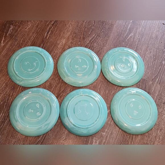 Jaska of California‎ Cascade Ware Blue with Brown Drip Vintage 6 Teacups Saucers - Picture 6 of 13